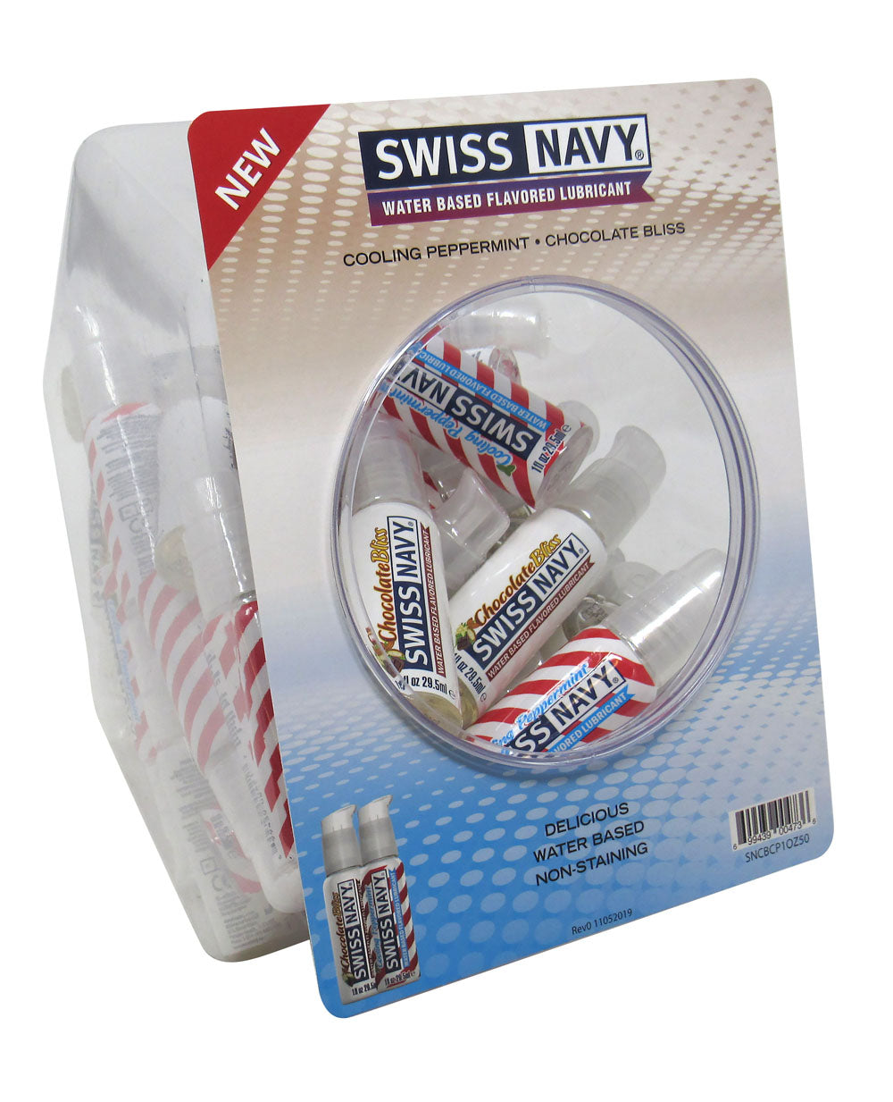 Swiss Navy Chocolate and Peppermint 1oz 50pc Fishbowl | 699439004736 | Available at EroticWarehouse.com