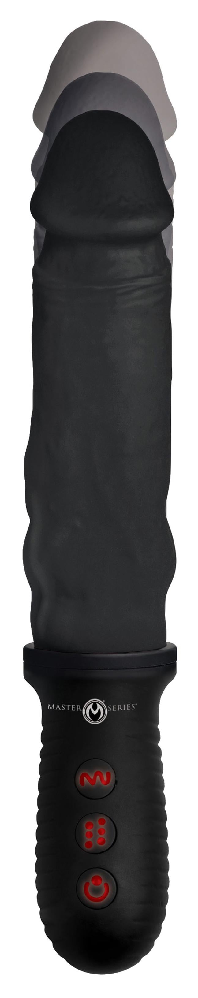 8x Auto Pounder Vibrating and Thrusting Dildo With Handle - Black | 848518036261 | Available at EroticWarehouse.com