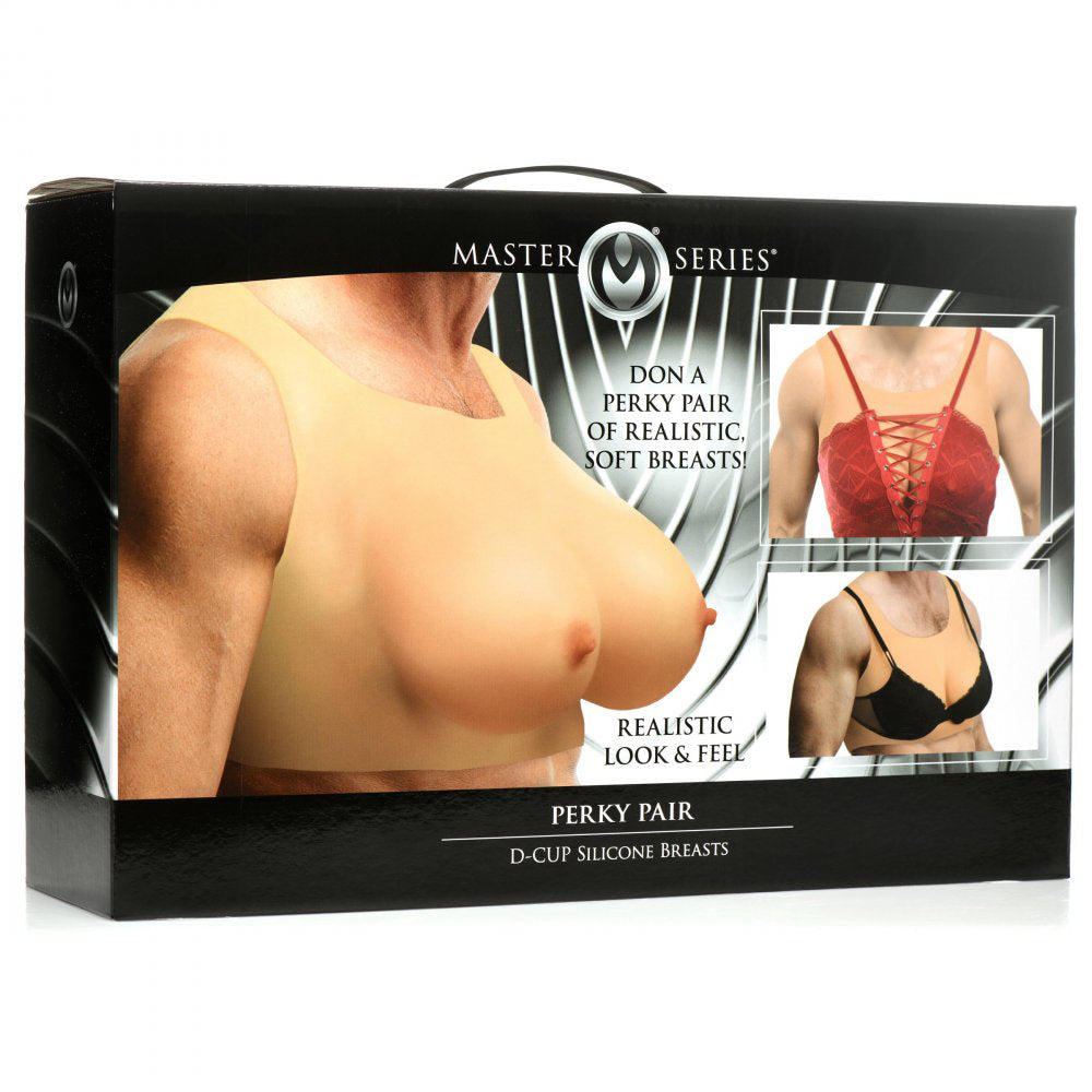 Master Series - Perky Pair D-Cup Silicone Breasts | 848518049193 | Available at EroticWarehouse.com