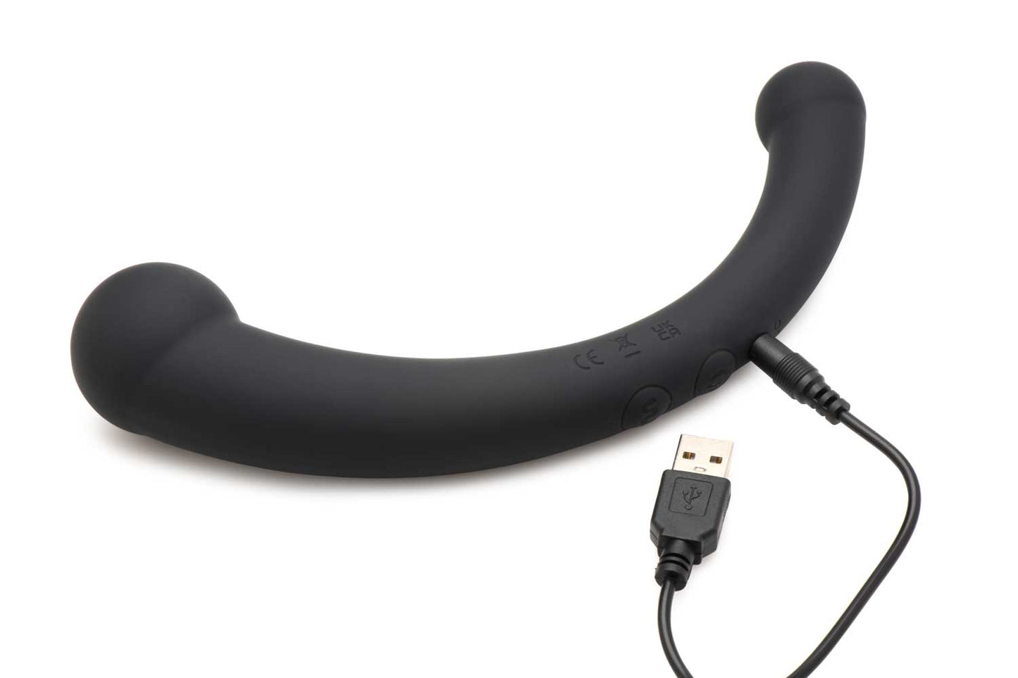 10x Vibra-Crescent Silicone Dual Ended Dildo - Black | 848518050458 | Available at EroticWarehouse.com