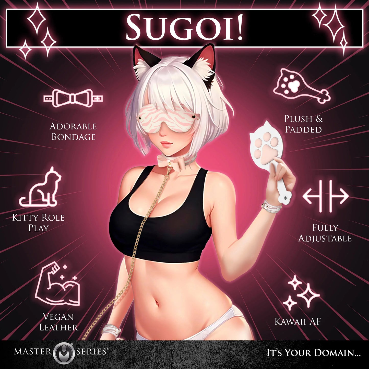 Pink Kitty Bondage Set - White/pink | 848518053428 | Available at EroticWarehouse.com