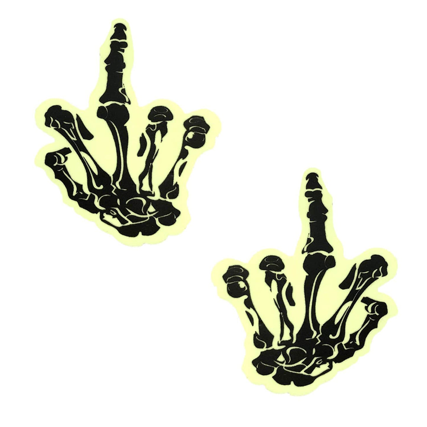 Fuck You Glow in the Dark Skeleton Hand Nipple Cover Pasties | 614608261512 | Available at EroticWarehouse.com