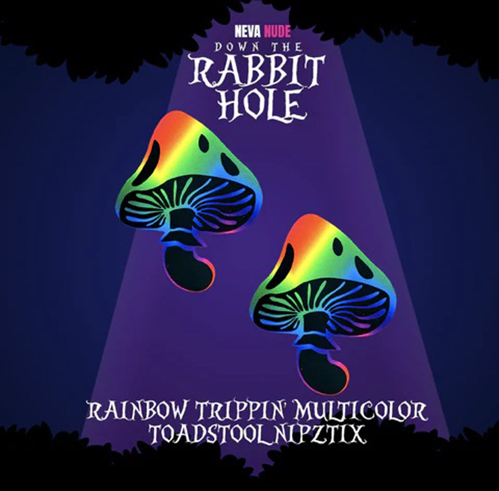 Rainbow Trippin' Psychedelic Toadstool Nipple Cover Pasties | 672975644451 | Available at EroticWarehouse.com