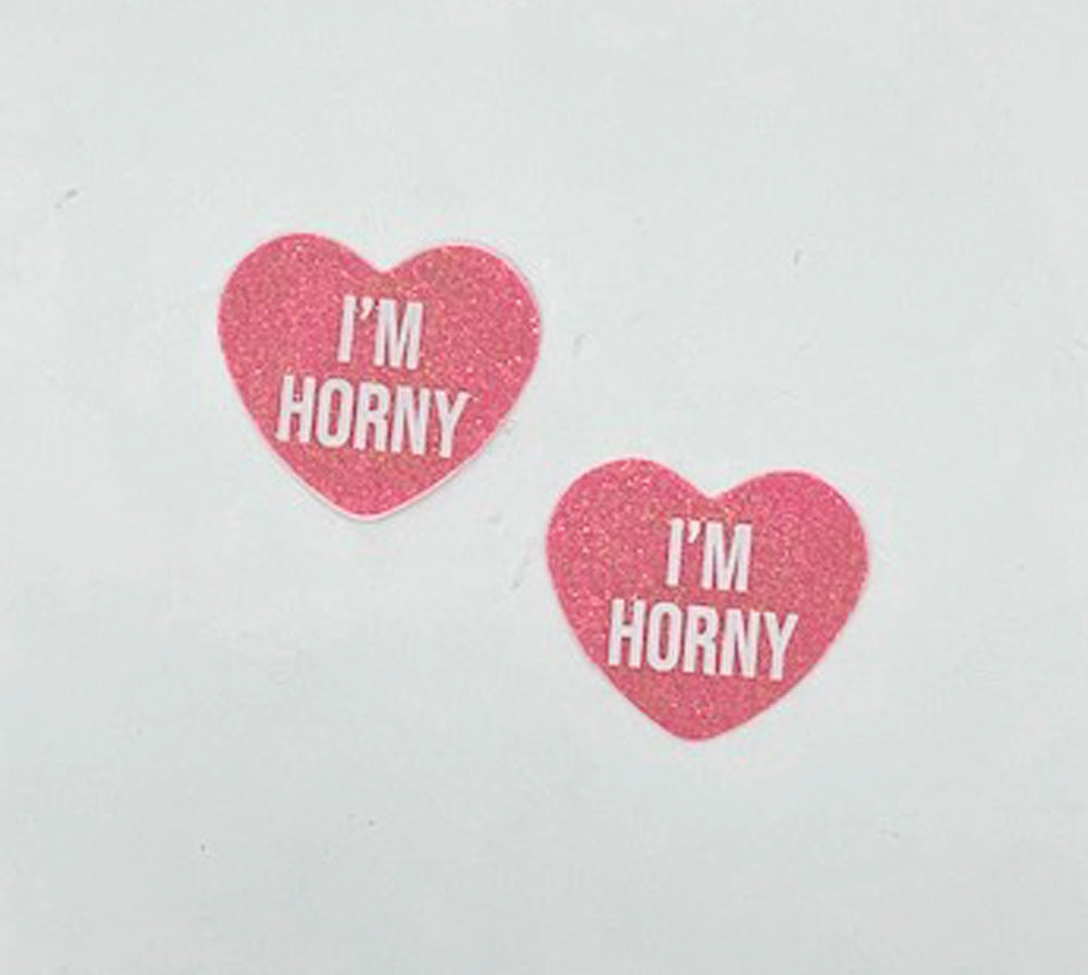 i'm Horny Berry Candy Heart Pasties | 810121170403 | Available at EroticWarehouse.com