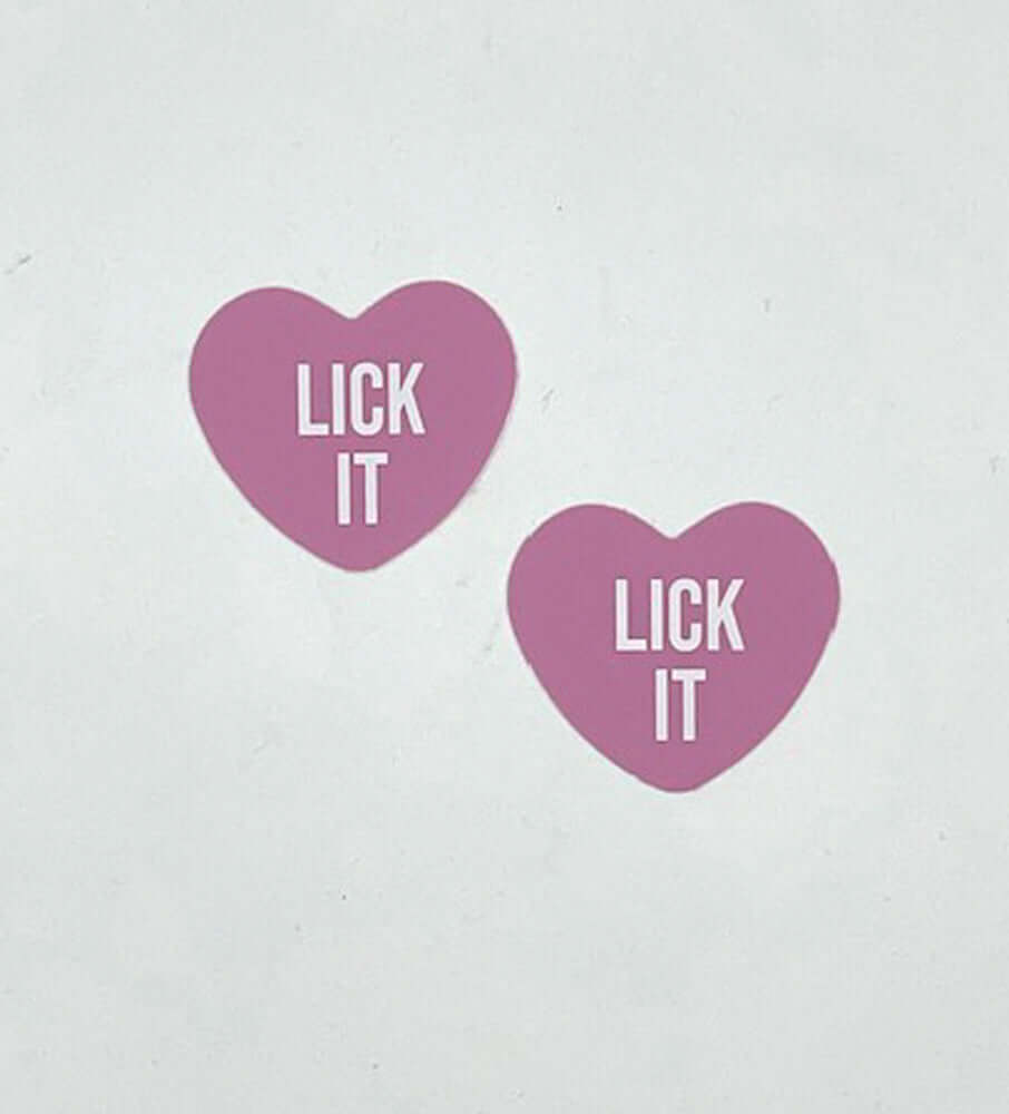 Lick It Light Pink Candy Heart Pasties | 810121170380 | Available at EroticWarehouse.com