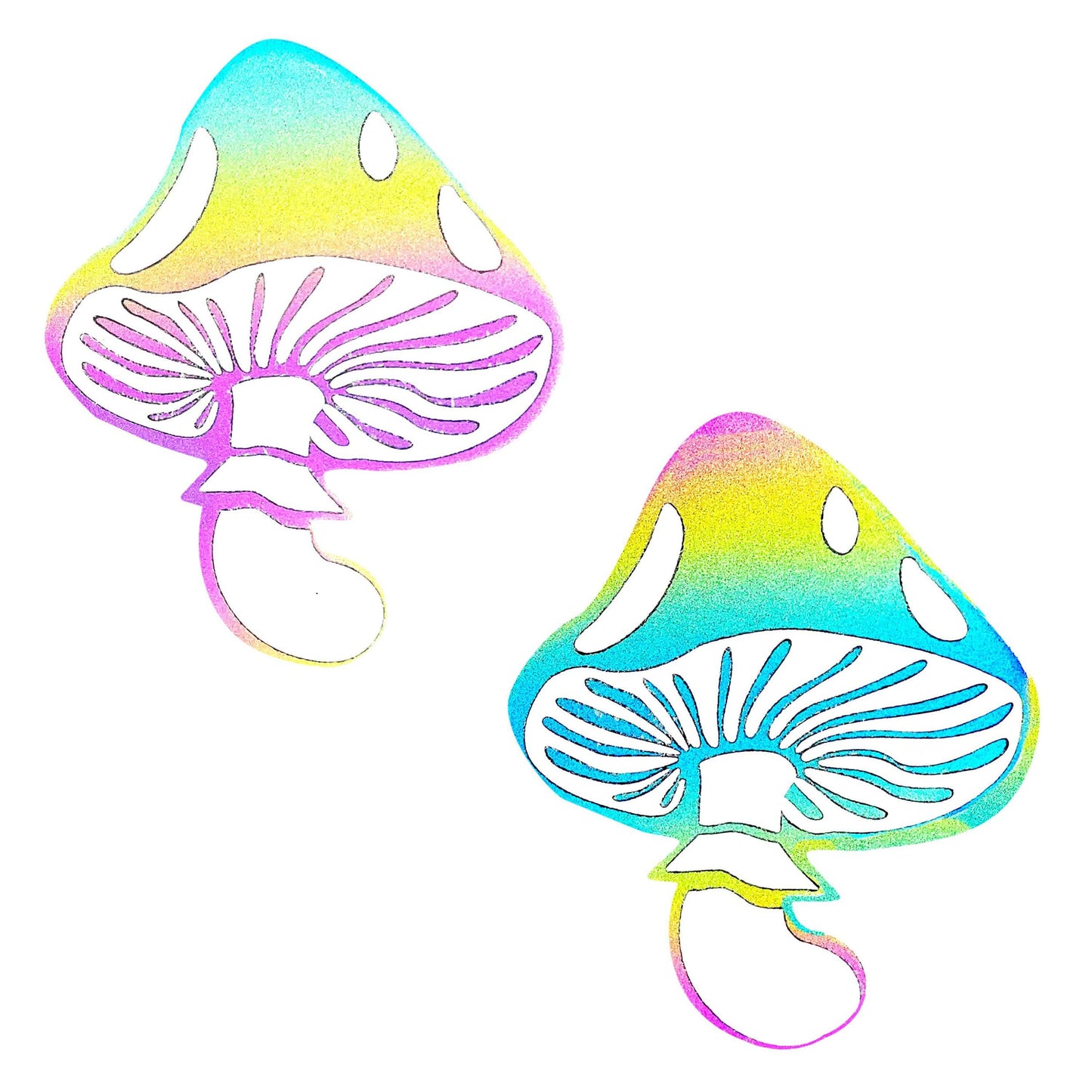 Rainbow Reflective Toadstool Nipple Cover Pasties | 672975644499 | Available at EroticWarehouse.com