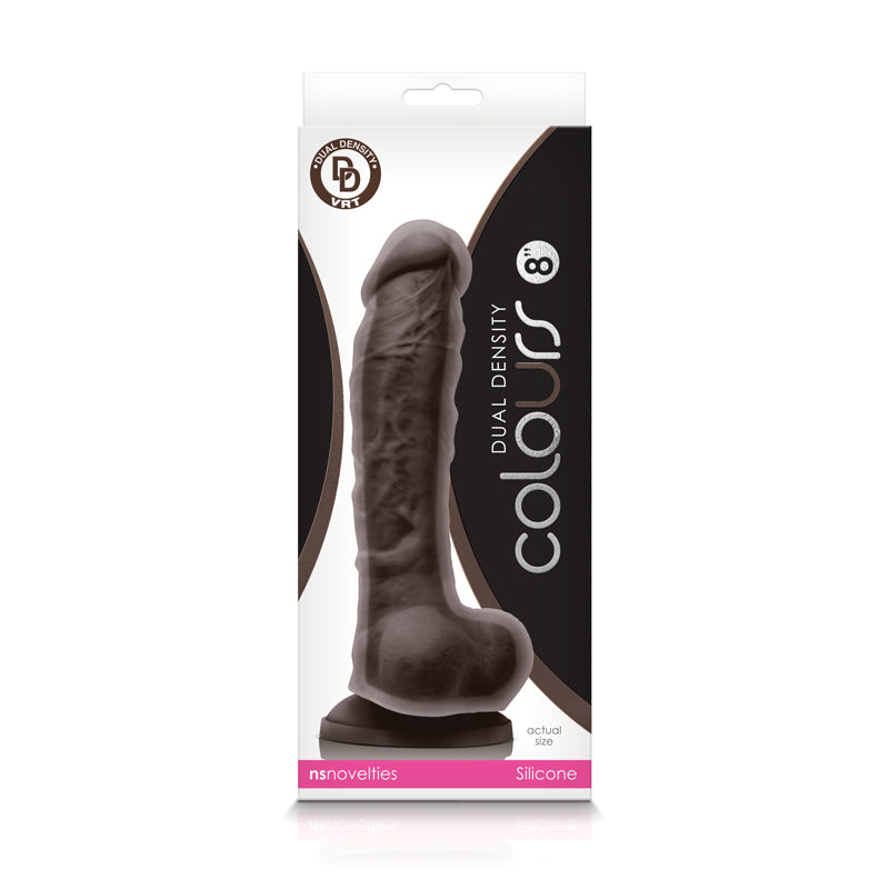 Colours - Dual Density - 8 Inch Dildo - Dark Brown | 657447101670 | Available at EroticWarehouse.com