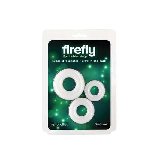 Firefly - 3 Pc Glow In The Dark Bubble Rings - White | 657447109348 | Available at EroticWarehouse.com