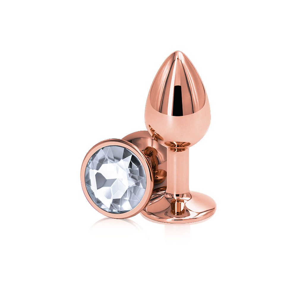 Rear Assets - Rose Gold - Small - Clear | 657447103001 | Available at EroticWarehouse.com