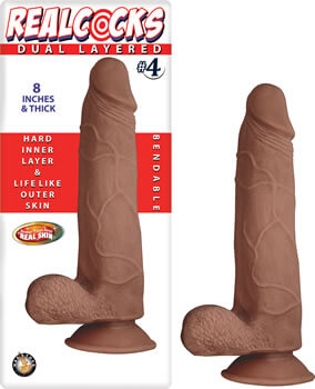 Realcocks Dual Layered #4 - Brown | 782631278323 | Available at EroticWarehouse.com