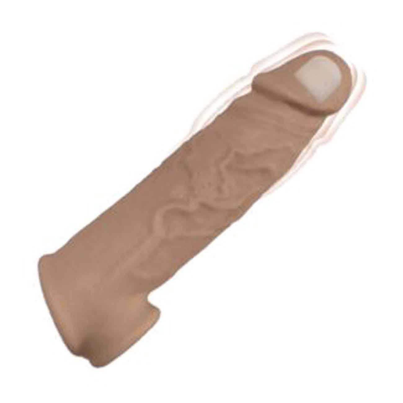 Natural Realskin Vibrating Penis Xtender - Brown | 782631295726 | Available at EroticWarehouse.com