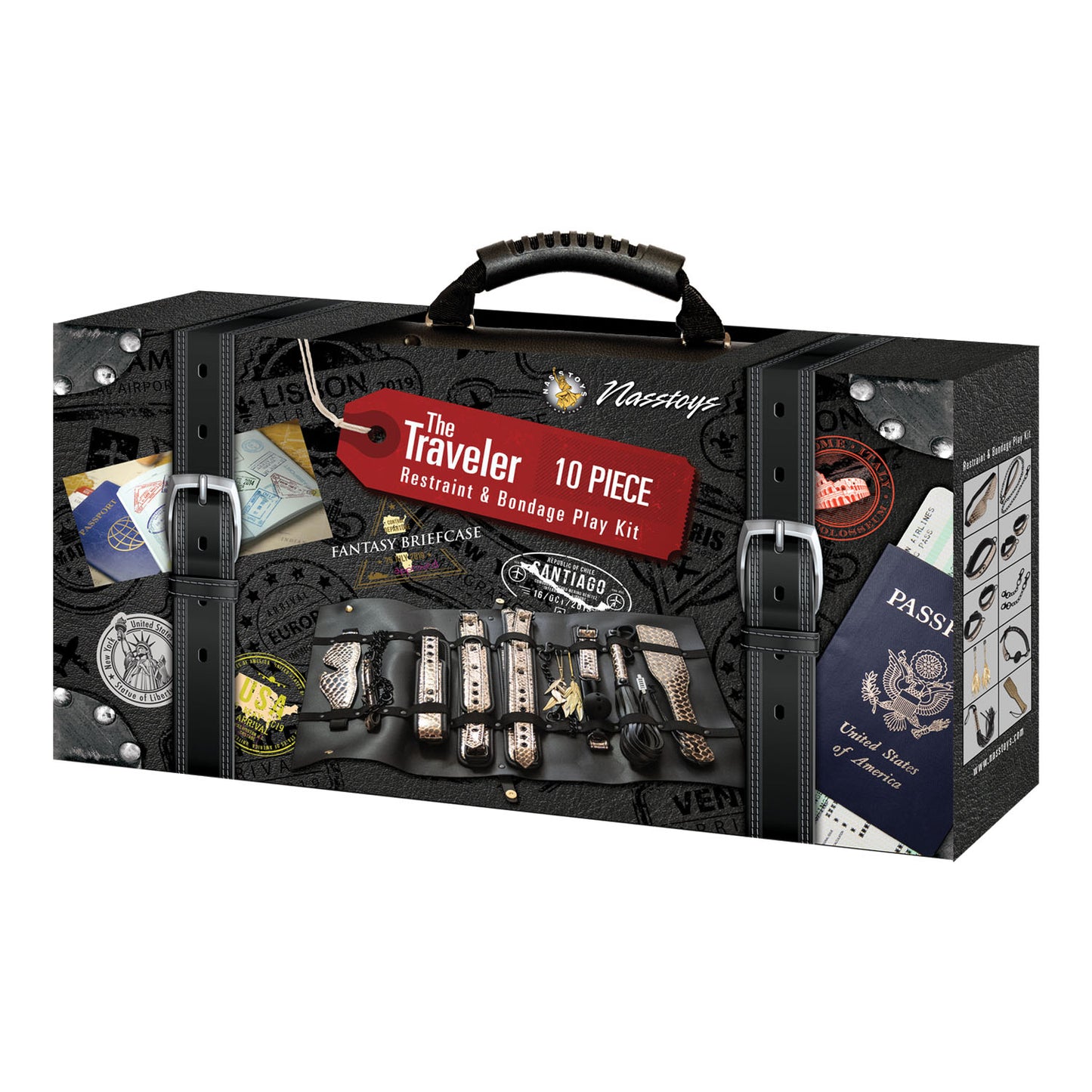 The Traveler 10 Piece Restraint and Bondage Play Kit | 782631299601 | Available at EroticWarehouse.com