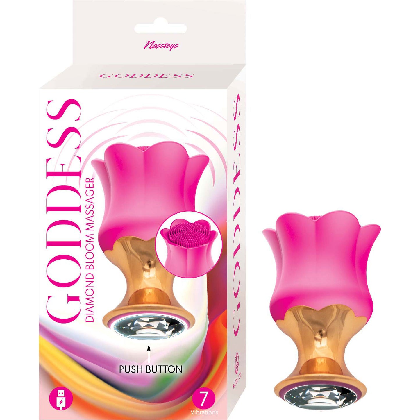 Goddess Diamond Bloom Massager - Fushcia | 782631320800 | Available at EroticWarehouse.com