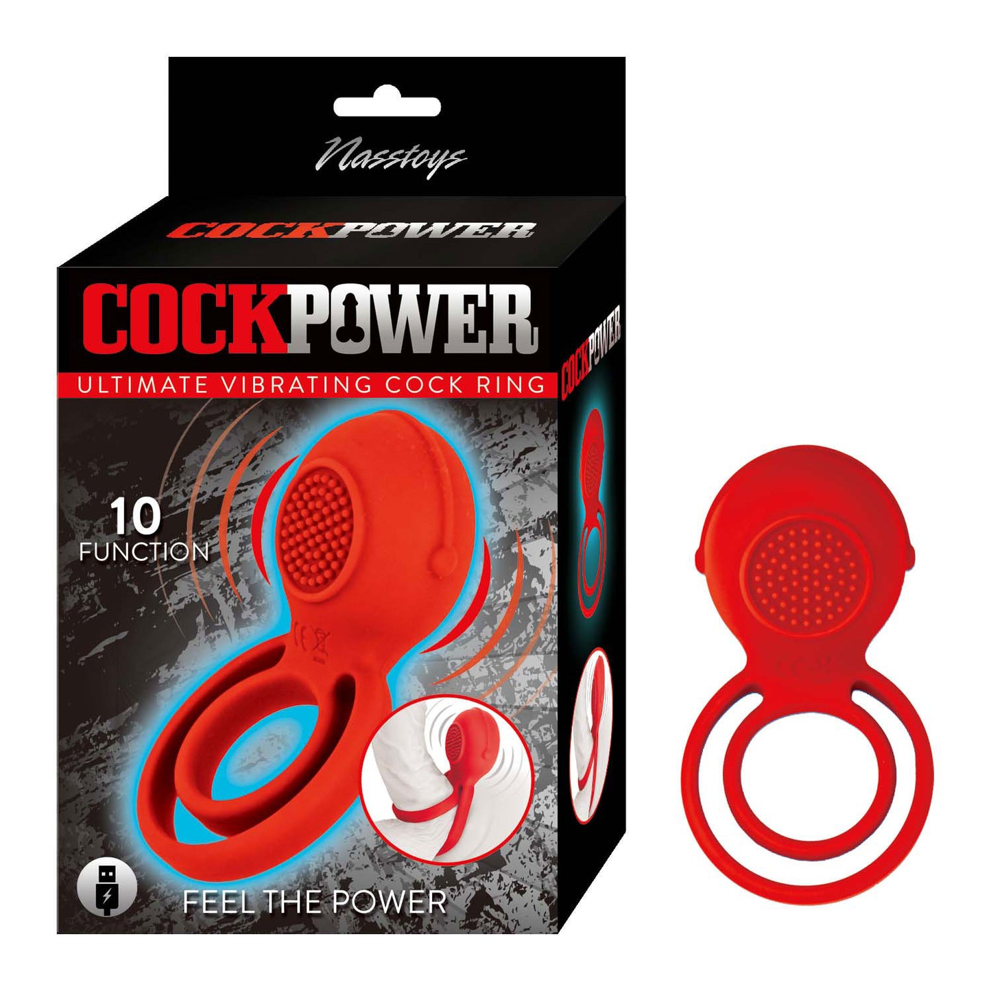 Cockpower Ultimate Vibrating Cockring - Red | 782631321616 | Available at EroticWarehouse.com
