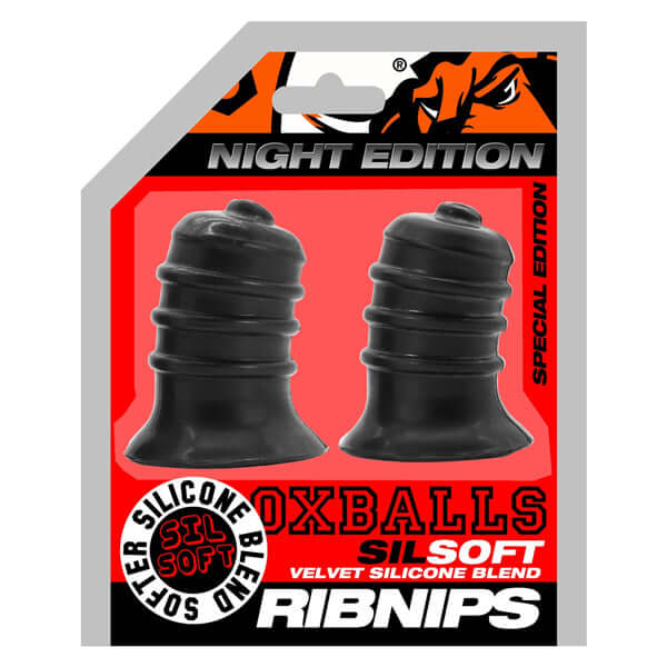 Ribnibs Curved Springy-Ribbed Nipsuckers - Black | 840215126580 | Available at EroticWarehouse.com
