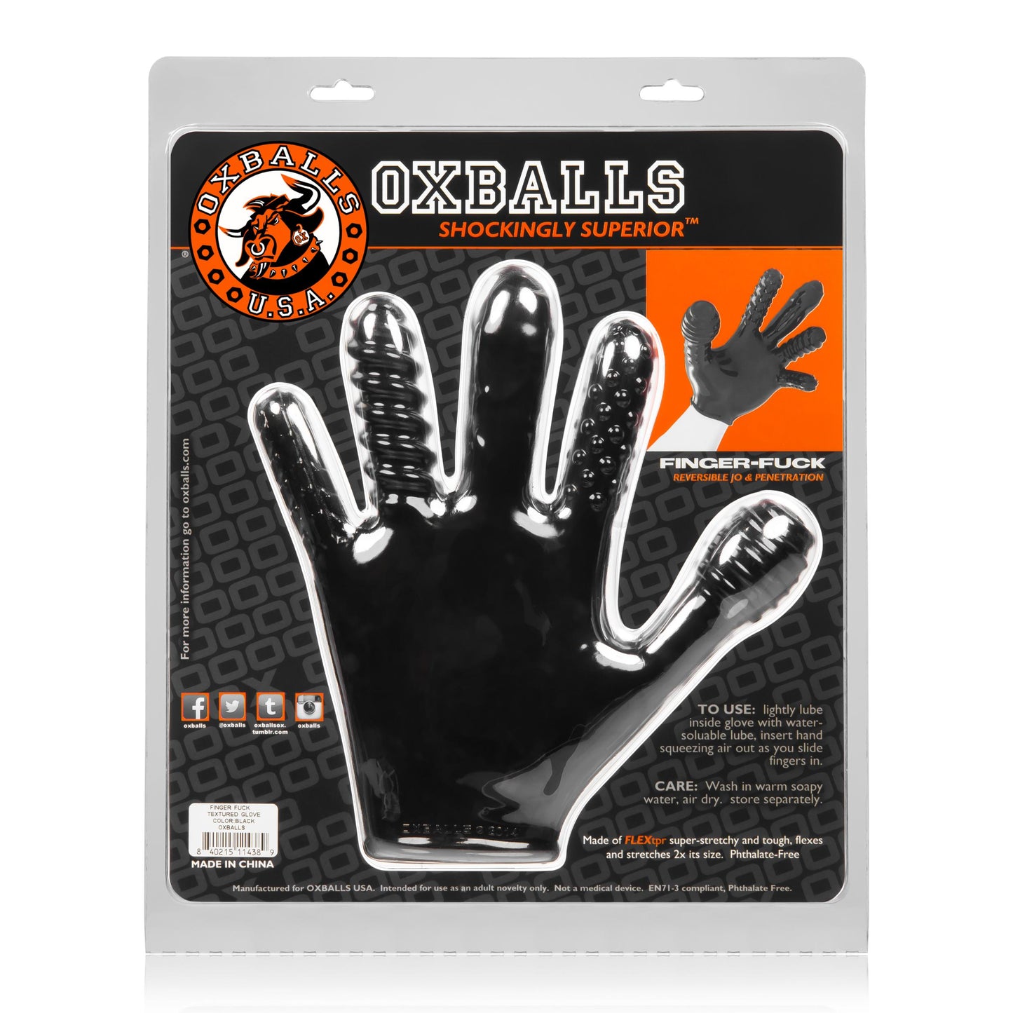 Finger- Fuck Reversible Jo & Penetration Toy - Black | 840215114389 | Available at EroticWarehouse.com