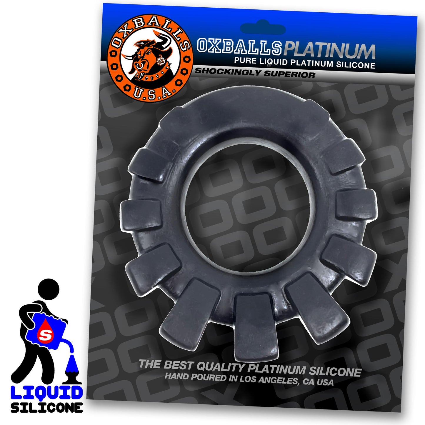 Cock-Lug Lugged Cockring - Black | 840215122094 | Available at EroticWarehouse.com