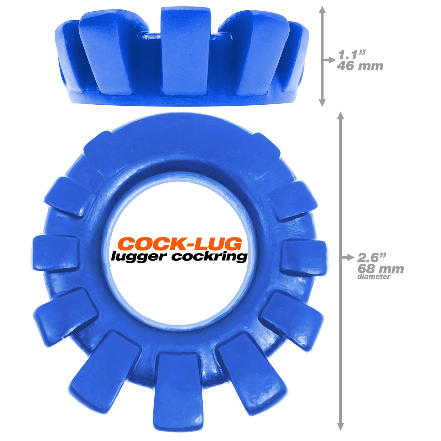 Cock-Lug Lugged Cockring - Marine Blue | 840215122124 | Available at EroticWarehouse.com