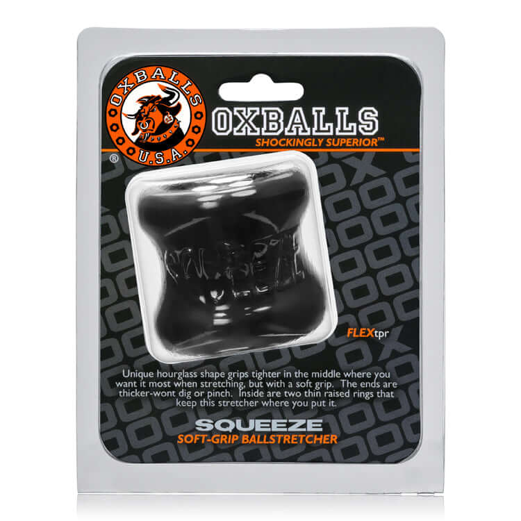 Squeeze Soft- Grip Ballstretcher - Black | 840215118806 | Available at EroticWarehouse.com