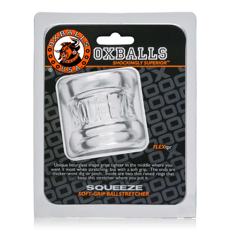 Squeeze Soft- Grip Ballstretcher - Clear | 840215118813 | Available at EroticWarehouse.com