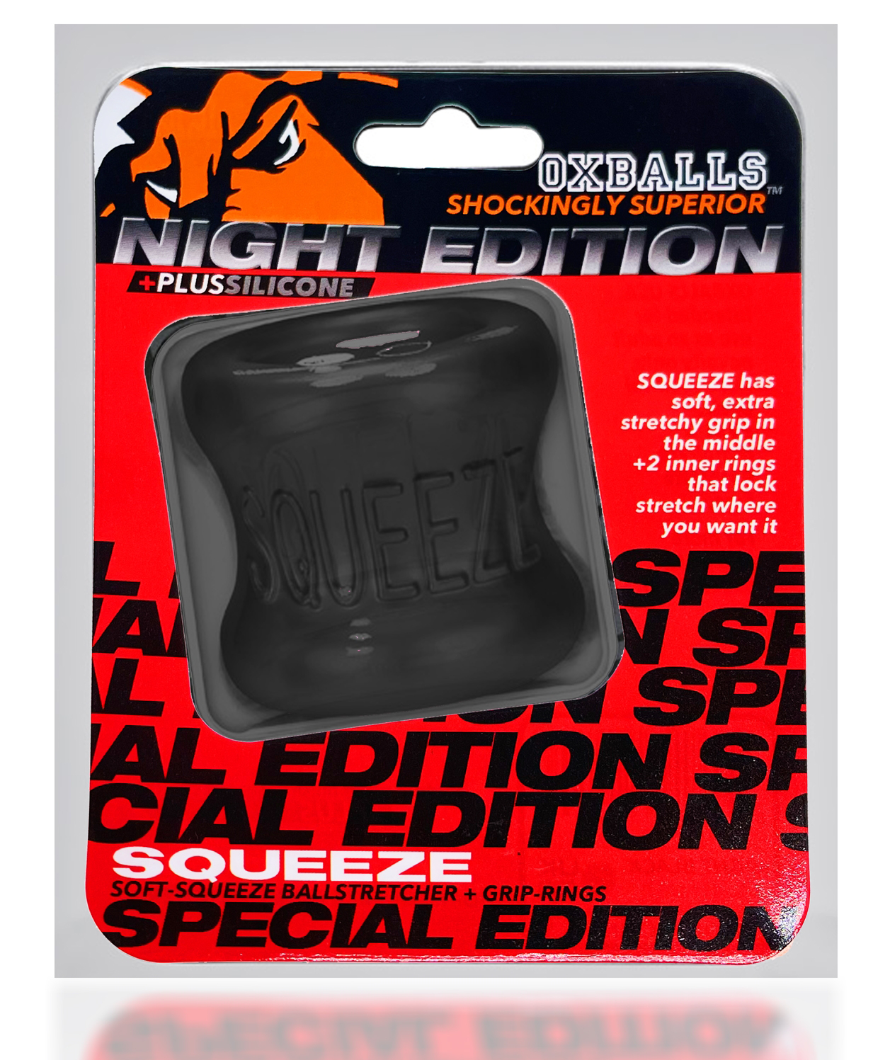 Squeeze Soft - Grip Ballstretcher - Night Black | 840215121820 | Available at EroticWarehouse.com