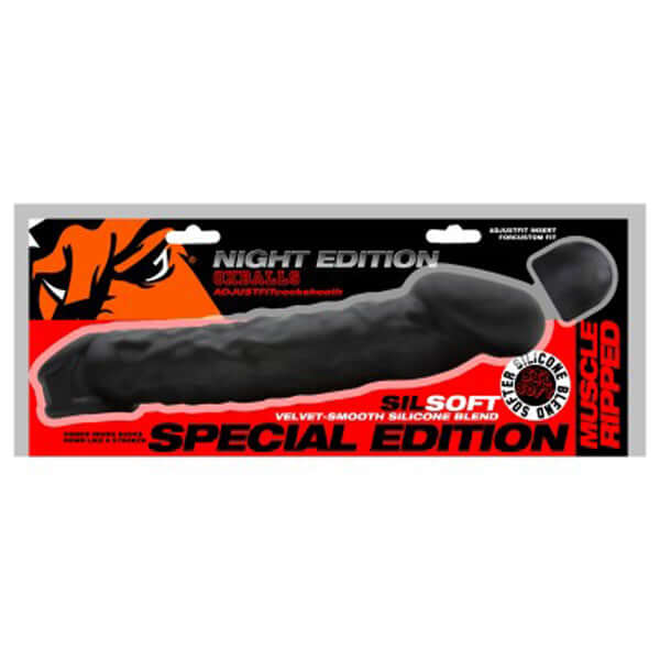 Muscle Ripped Slim Veiny Cocksheath - Night Black | 840215126610 | Available at EroticWarehouse.com