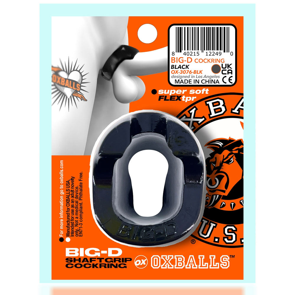 Big D Cockring - Black | 840215122490 | Available at EroticWarehouse.com