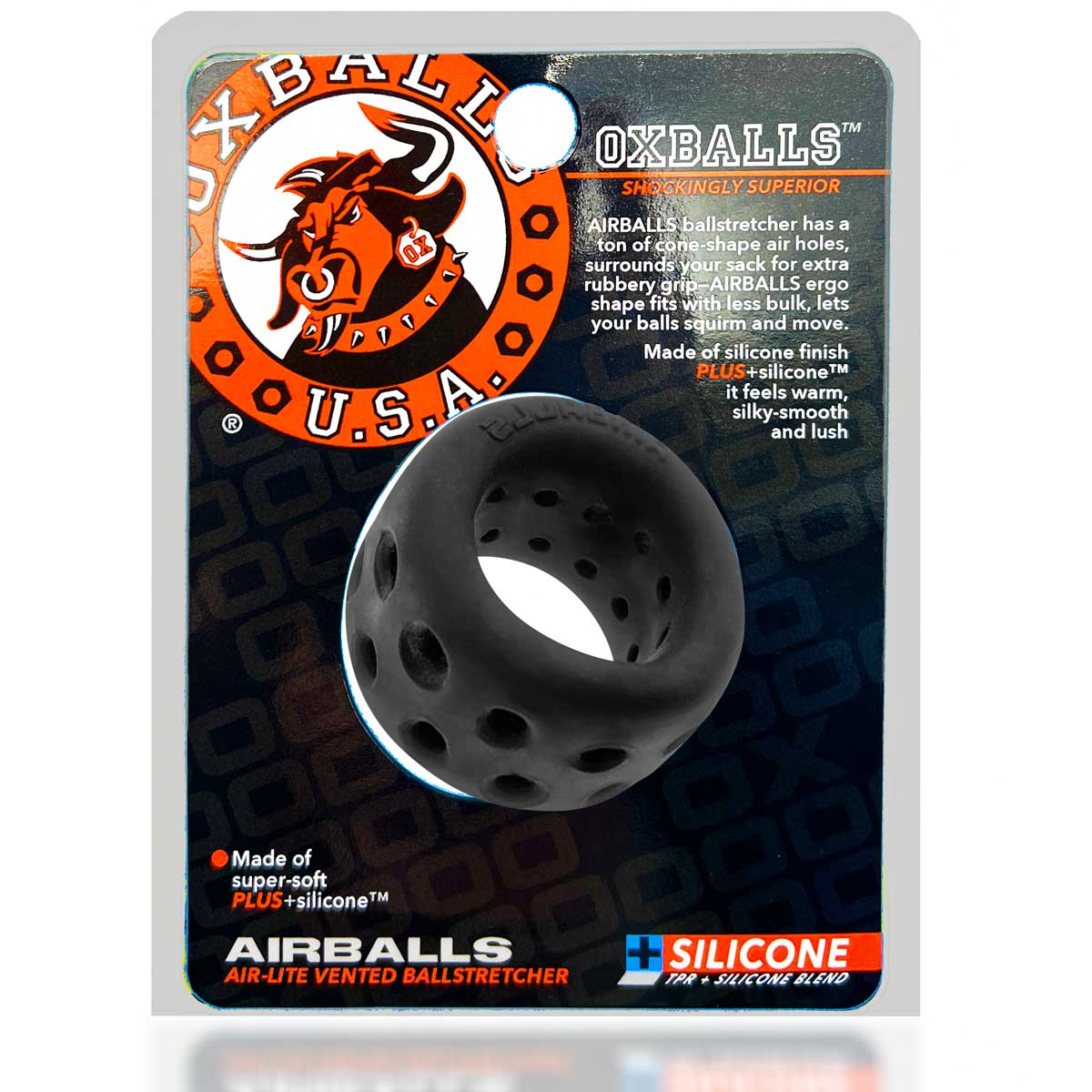 Airballs Air-Lite Vented Ball Stretcher - Black Ice | 840215122599 | Available at EroticWarehouse.com