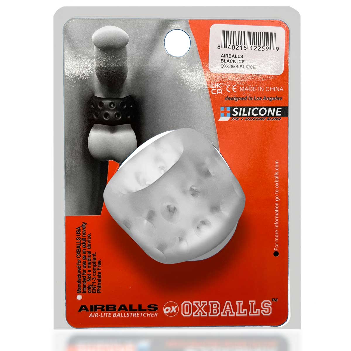 Airballs Air-Lite Vented Ball Stretcher - Clear Ice | 840215122605 | Available at EroticWarehouse.com