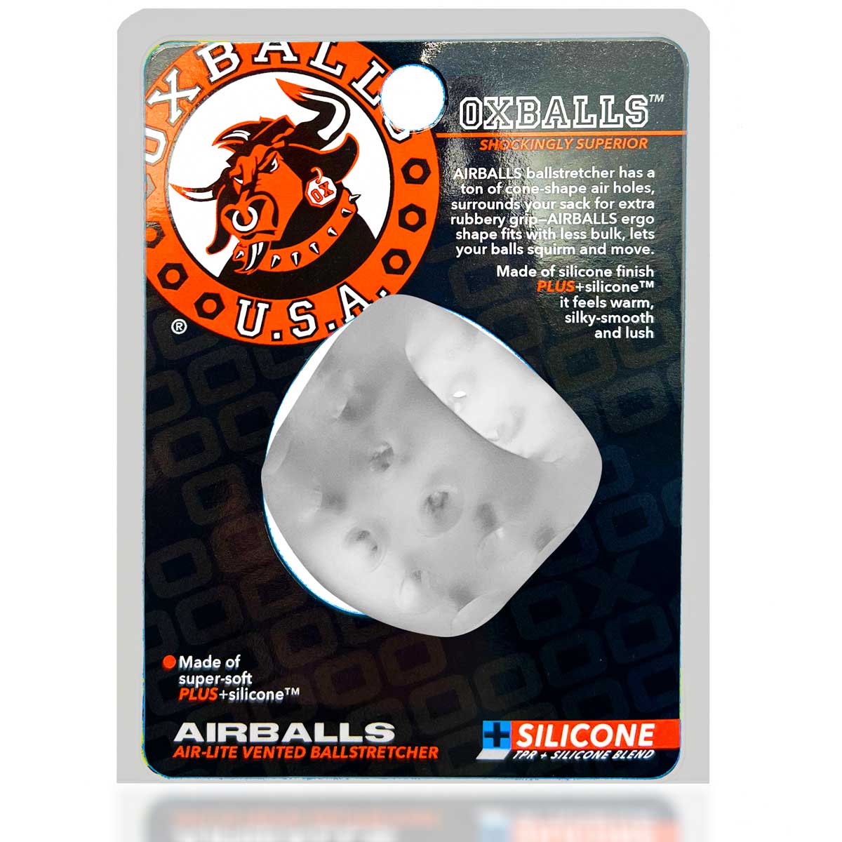 Airballs Air-Lite Vented Ball Stretcher - Clear Ice | 840215122605 | Available at EroticWarehouse.com