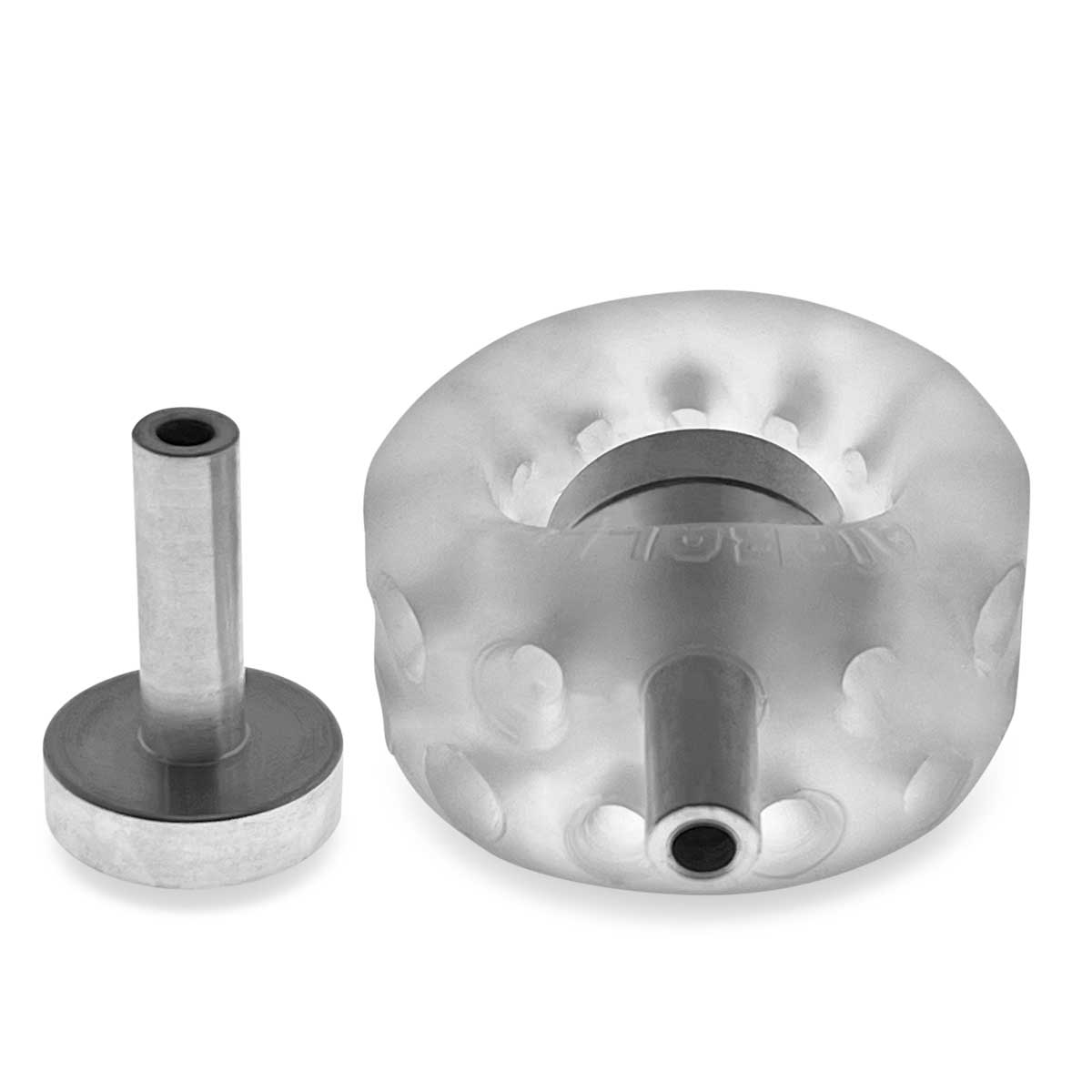 Airballs Electro Air-Lite Ballstretcher With Two 4mm Electro Contact - Clear Ice | 840215122629 | Available at EroticWarehouse.com