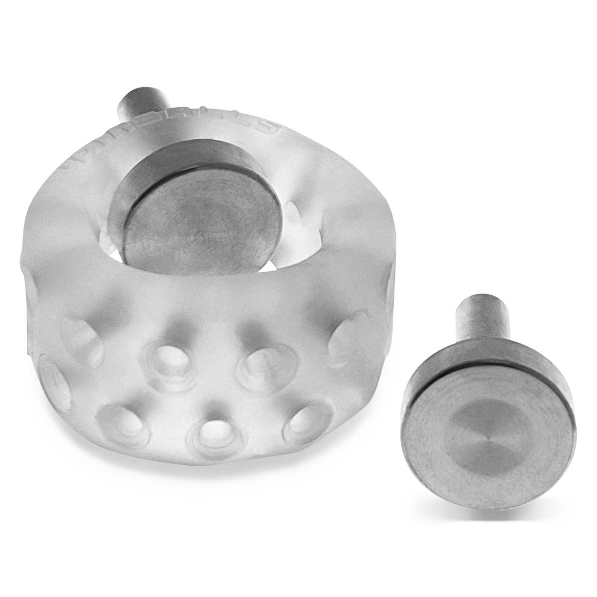 Airballs Electro Air-Lite Ballstretcher With Two 4mm Electro Contact - Clear Ice | 840215122629 | Available at EroticWarehouse.com