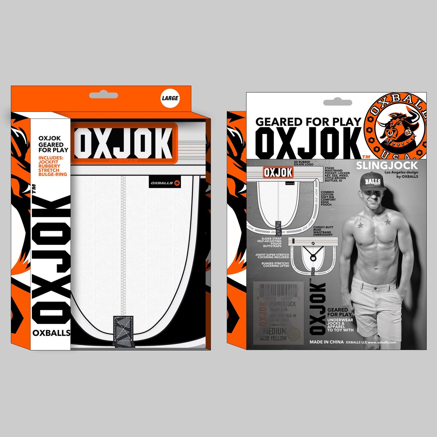 Slingjock Upthrust Slider-Strap Jock White Snow - Medium | 840215124500 | Available at EroticWarehouse.com