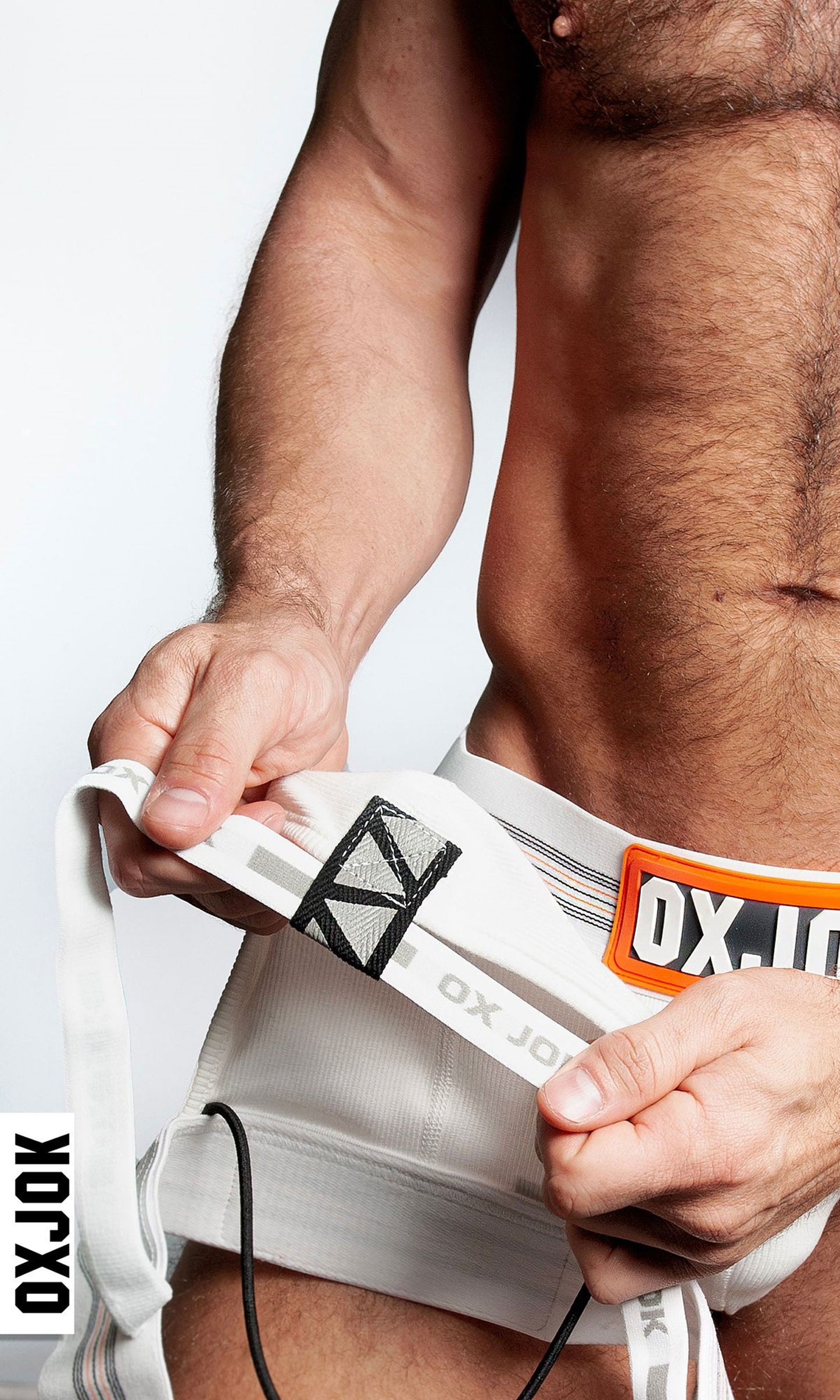 Slingjock Upthrust Slider-Strap Jock White Snow - Medium | 840215124500 | Available at EroticWarehouse.com