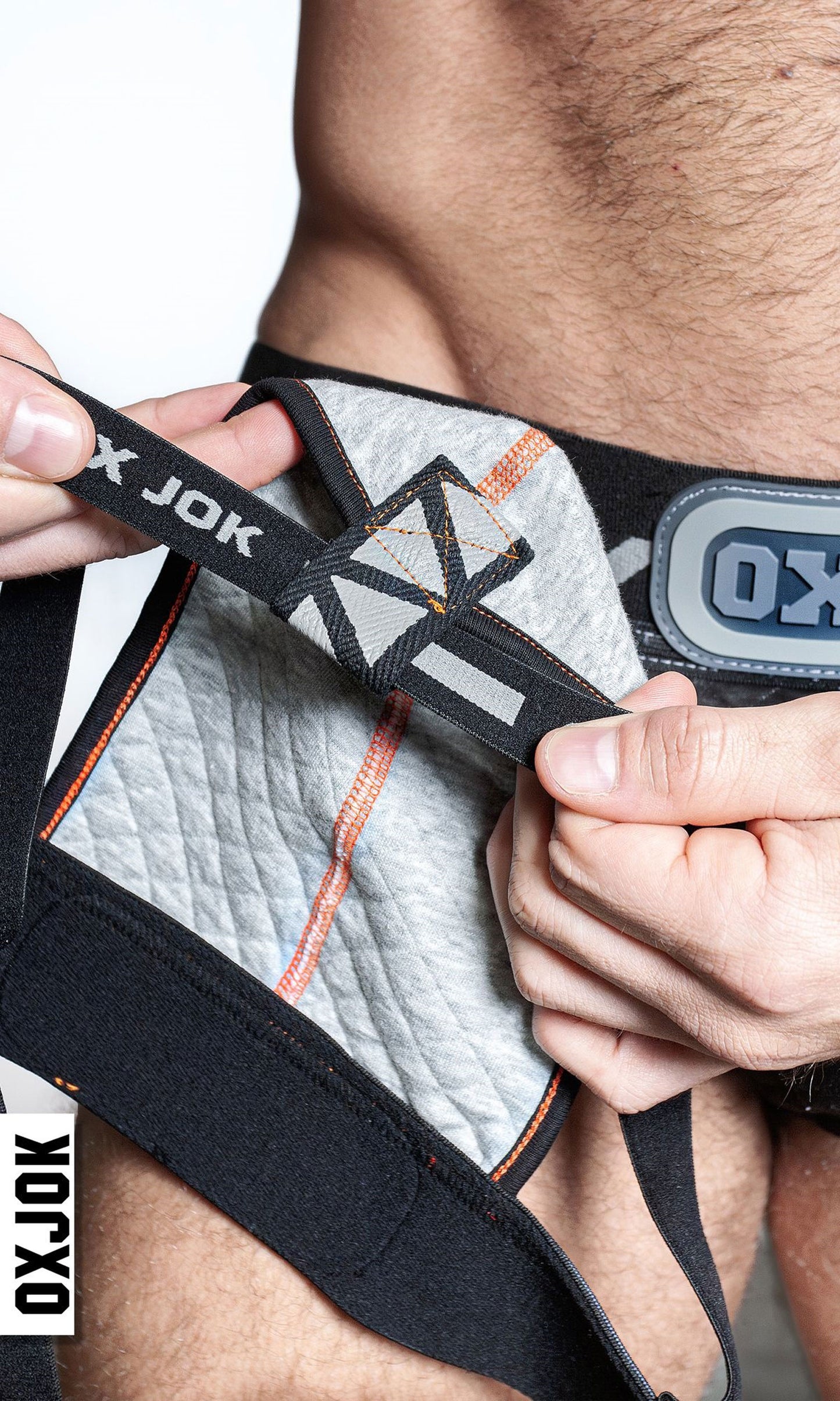 Packer Industrial Quilted Cargo Strapjock Mist Heather Large | 840215125811 | Available at EroticWarehouse.com