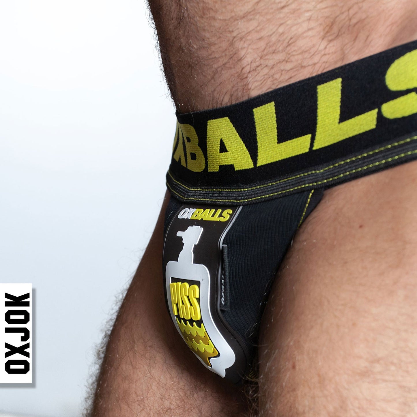 Pisspig 3d Rubber Urinal Patch Pouch Black/yellow - Xl | 840215125521 | Available at EroticWarehouse.com