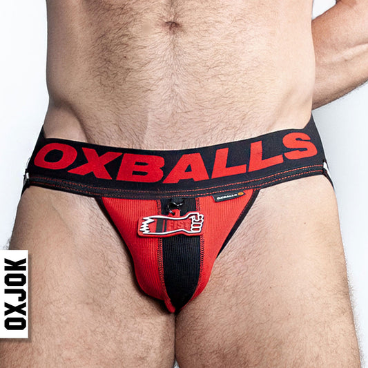 Fisterjock 3d Fist Tagger Jock Black/red Medium | 840215125606 | Available at EroticWarehouse.com