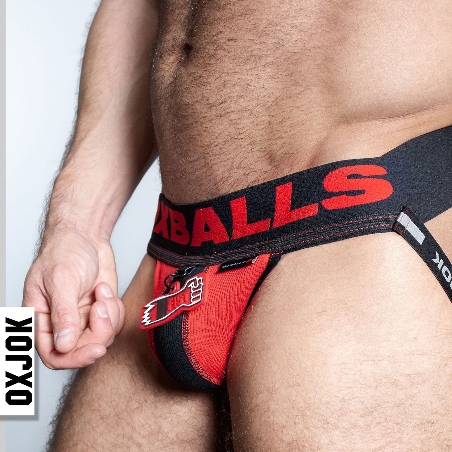 Fisterjock 3d Fist Tagger Jock Black/red Medium | 840215125606 | Available at EroticWarehouse.com
