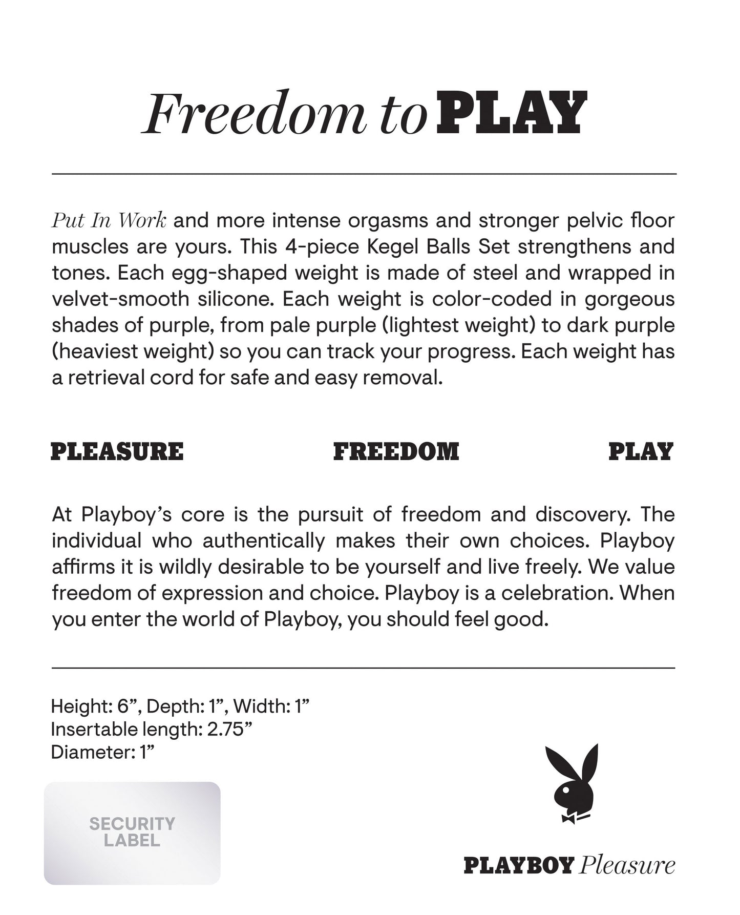 Playboy Pleasure - Put in Work - Kegel Balls Set - Acai Ombre | 844477022444 | Available at EroticWarehouse.com