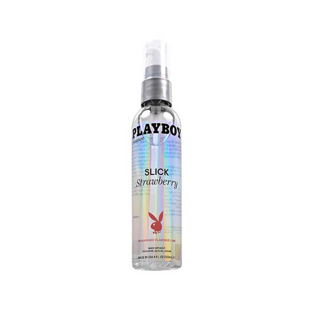 Playboy Pleasure Slick Strawberry Flavored Lubricant 4 Oz | 844477022932 | Available at EroticWarehouse.com