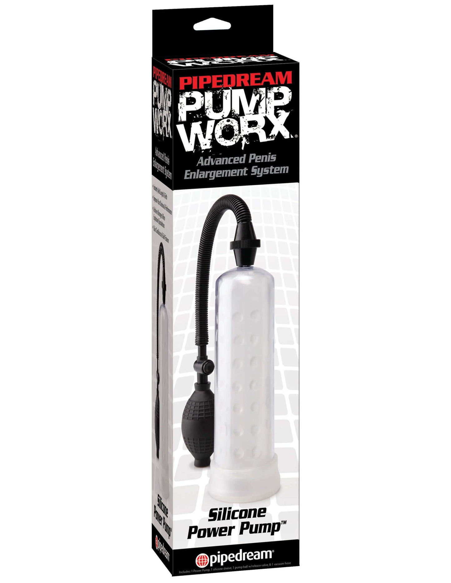 Pump Worx Silicone Power Pump - Clear | 603912294477 | Available at EroticWarehouse.com