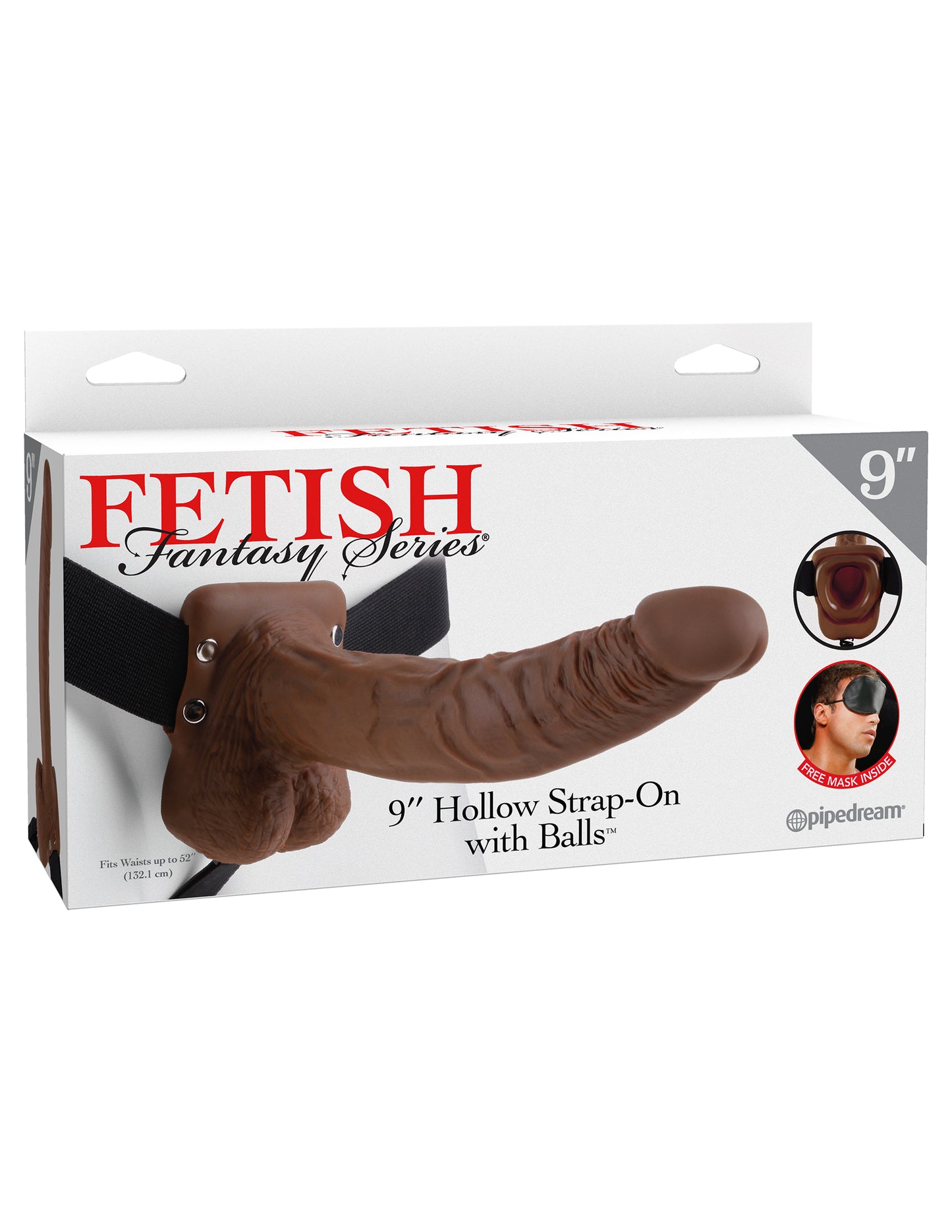 Fetish Fantasy Series 9-Inch Hollow Strap-on With Balls - Brown | 603912362763 | Available at EroticWarehouse.com