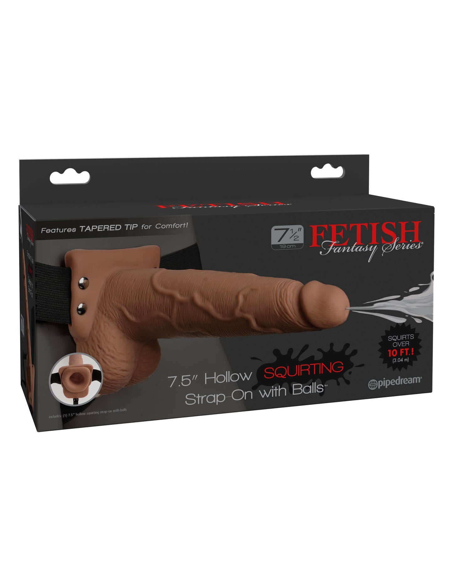 Fetish Fantasy Series 7.5 Inch Hollow Squirting Strap-on With Balls - | 603912759273 | Available at EroticWarehouse.com