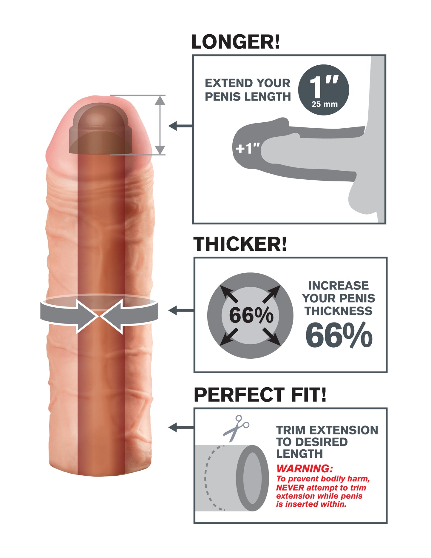 Fantasy X-Tension Mega 1-Inch Extesion | 603912345698 | Available at EroticWarehouse.com