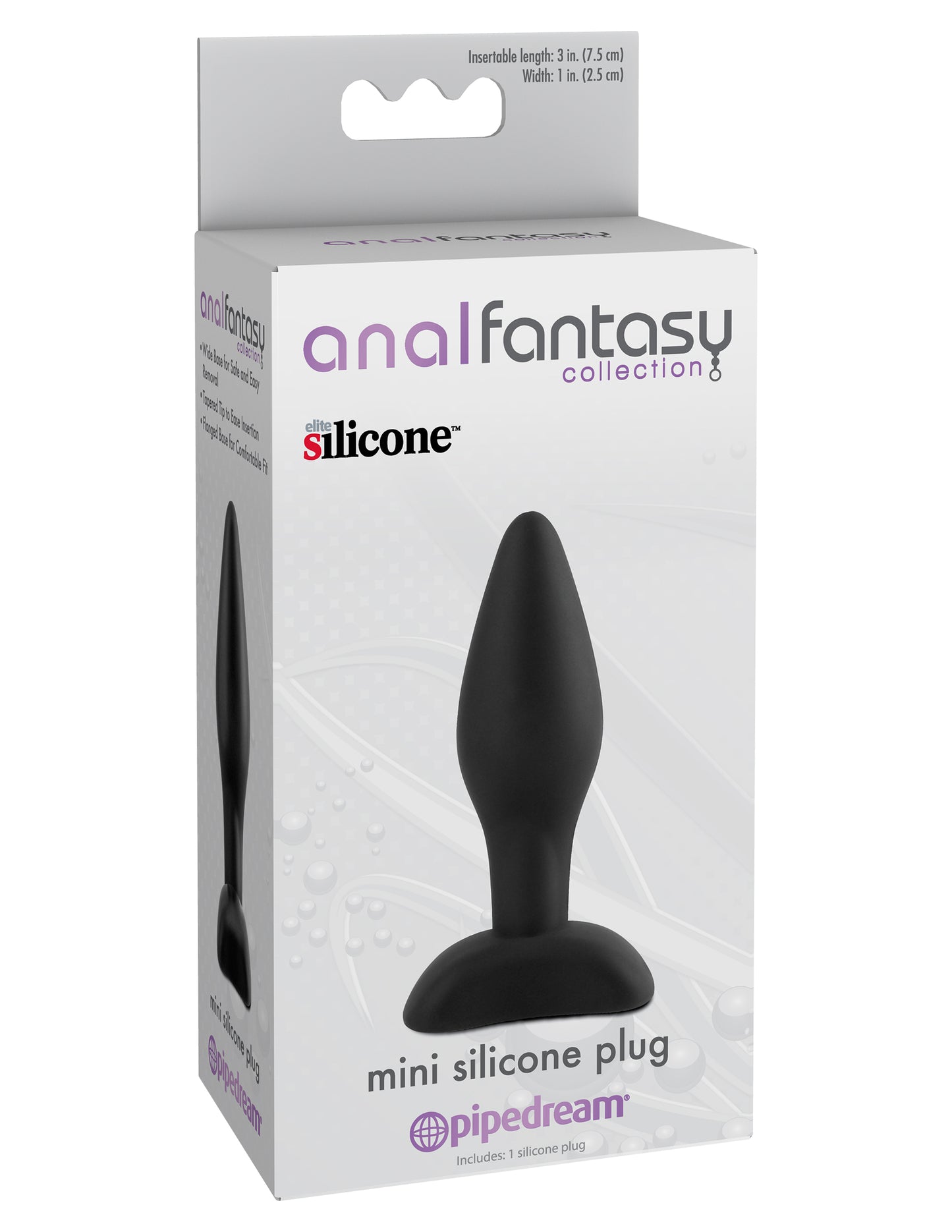 Anal Fantasy Collection Mini Silicone Plug - Black | 603912331974 | Available at EroticWarehouse.com