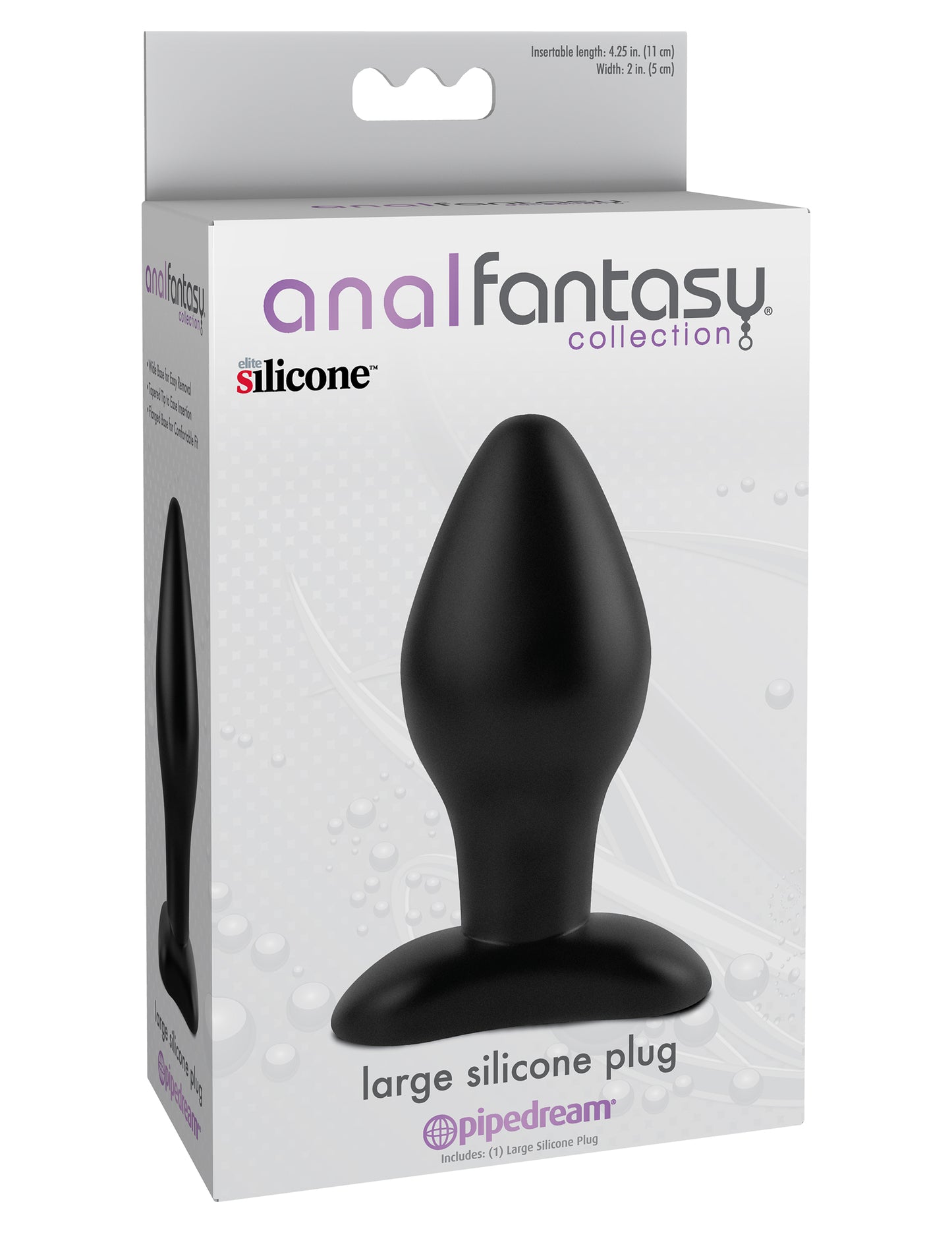 Anal Fantasy Collection Large Silicone Plug - Black | 603912332001 | Available at EroticWarehouse.com