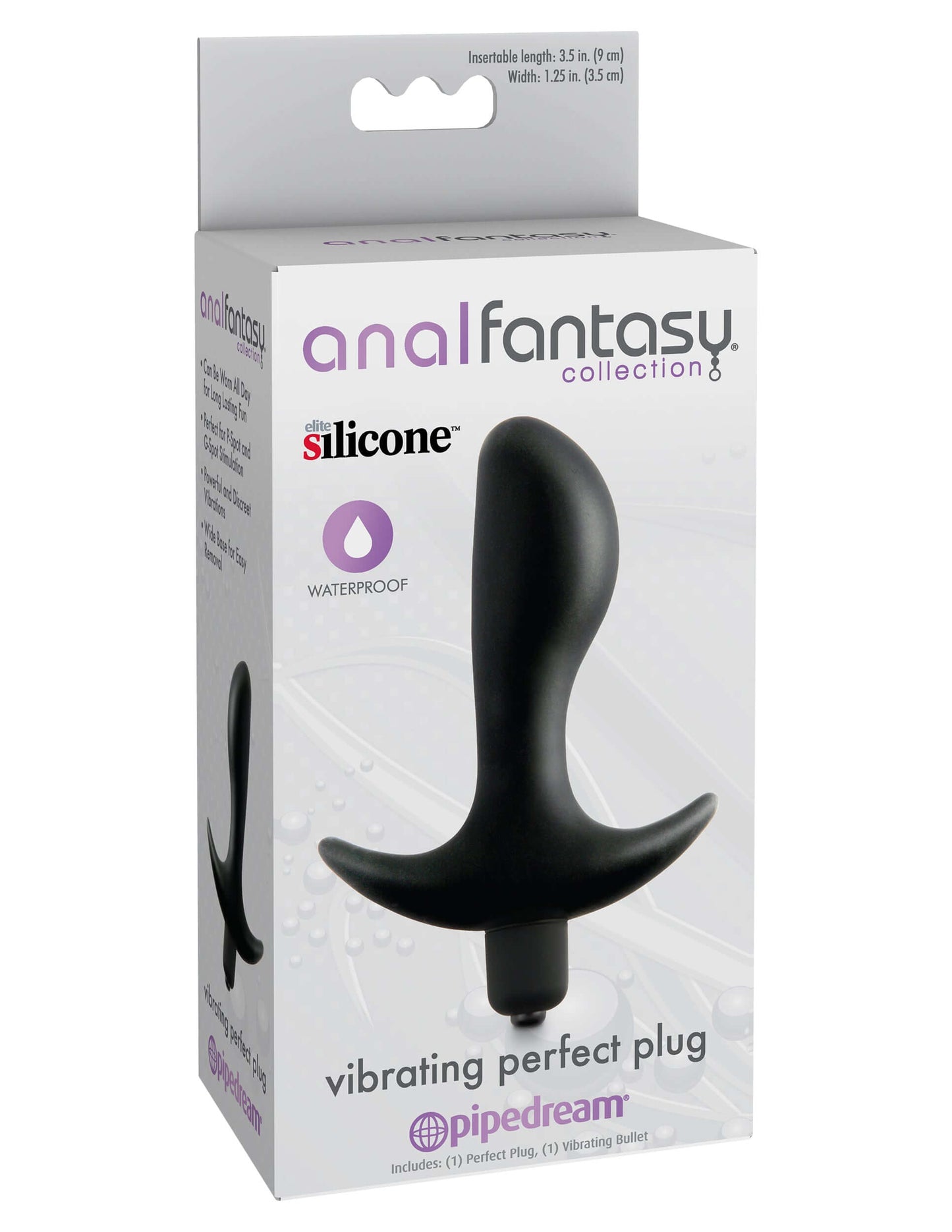Anal Fantasy Collection Vibrating Perfect Plug - Black | 603912332049 | Available at EroticWarehouse.com