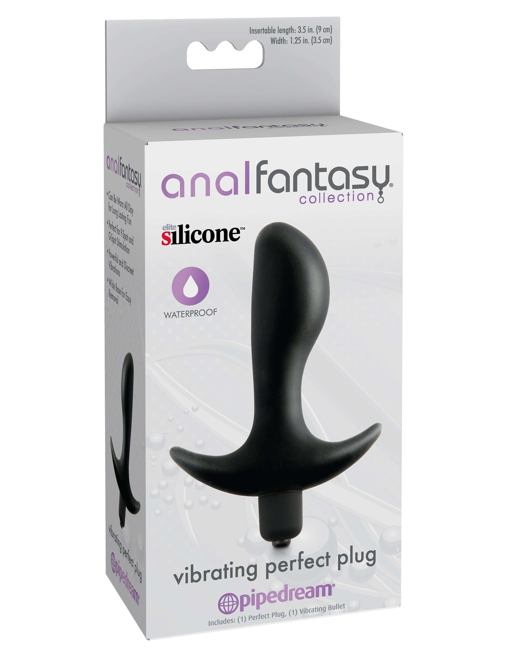 Anal Fantasy Collection Vibrating Perfect Plug - Black | 603912332049 | Available at EroticWarehouse.com