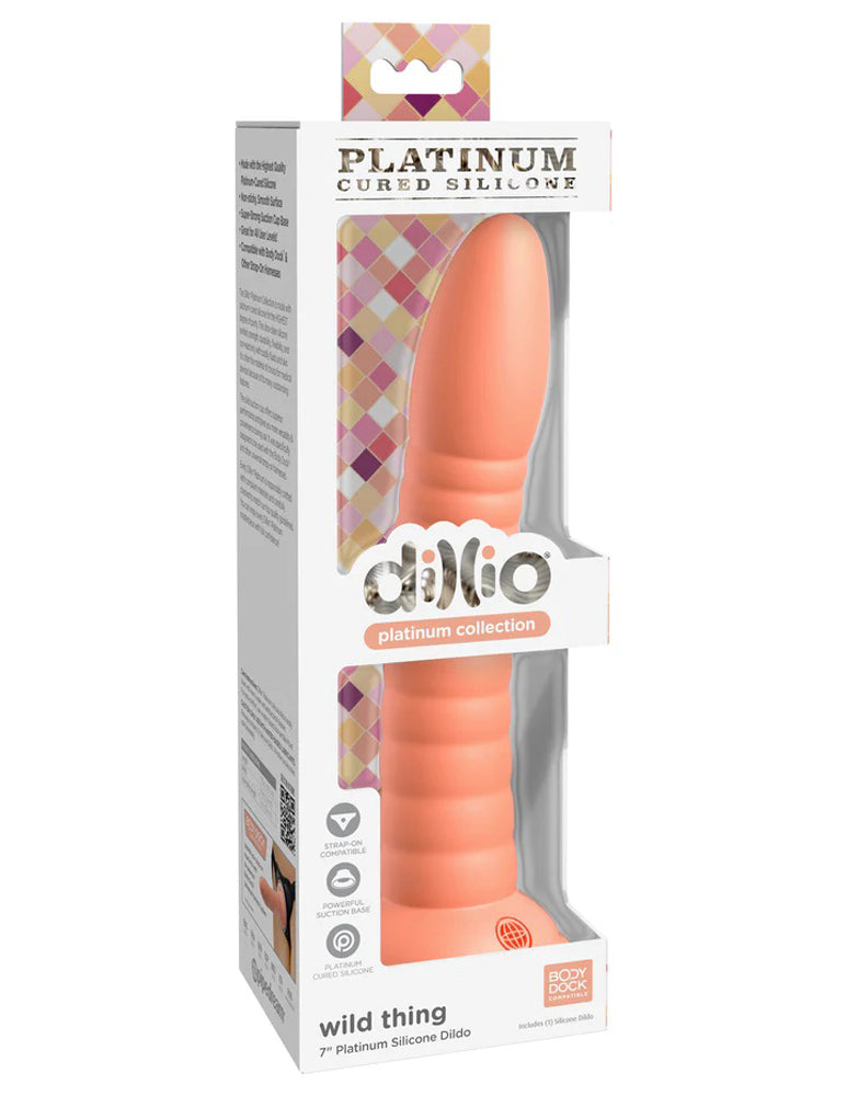 Dillio Platinum - Wild Thing 7 Inch Dildo - Peach | 603912772807 | Available at EroticWarehouse.com