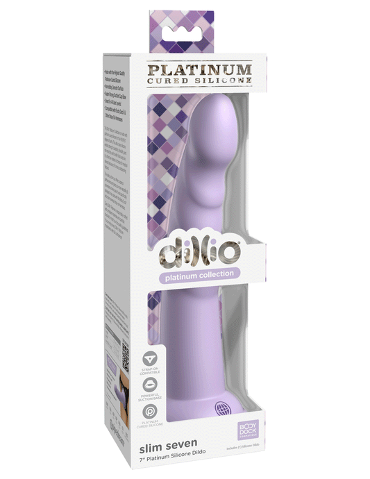 Dillio Platinum - Slim Seven 7 Inch Dildo - Purple | 603912772814 | Available at EroticWarehouse.com